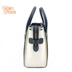 Celine Micro Luggage Shopper Tri-Color Navy Black Cream Beige Gold Hardware Rank AB