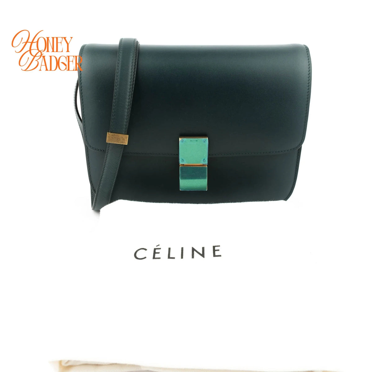 Celine Medium Classic Bag in Box Calfskin Amazone Gold Hardware Rank A