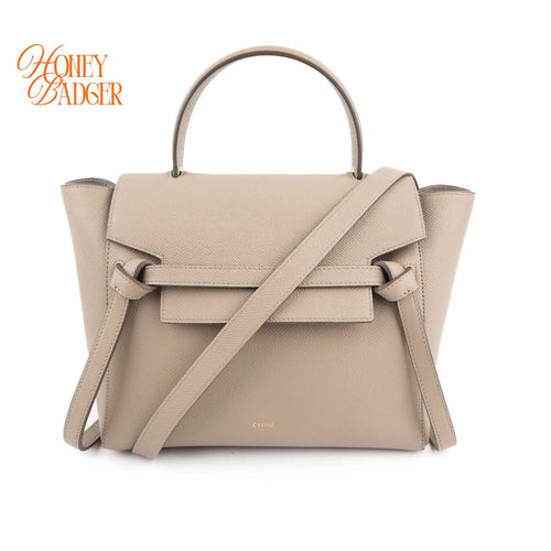Celine Belt Bag Medium Beige Leather 2Way Handbag Rank A