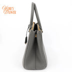 Prada Galleria Medium Saffiano Leather Gray Gold Hardware Rank A