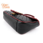 Gucci GG Marmont Small Quilted Leather Black/Red Rank A