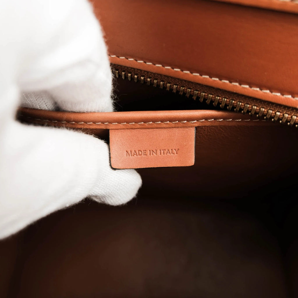 Celine Luggage Nano Canvas and Leather Olive Brown Rank A