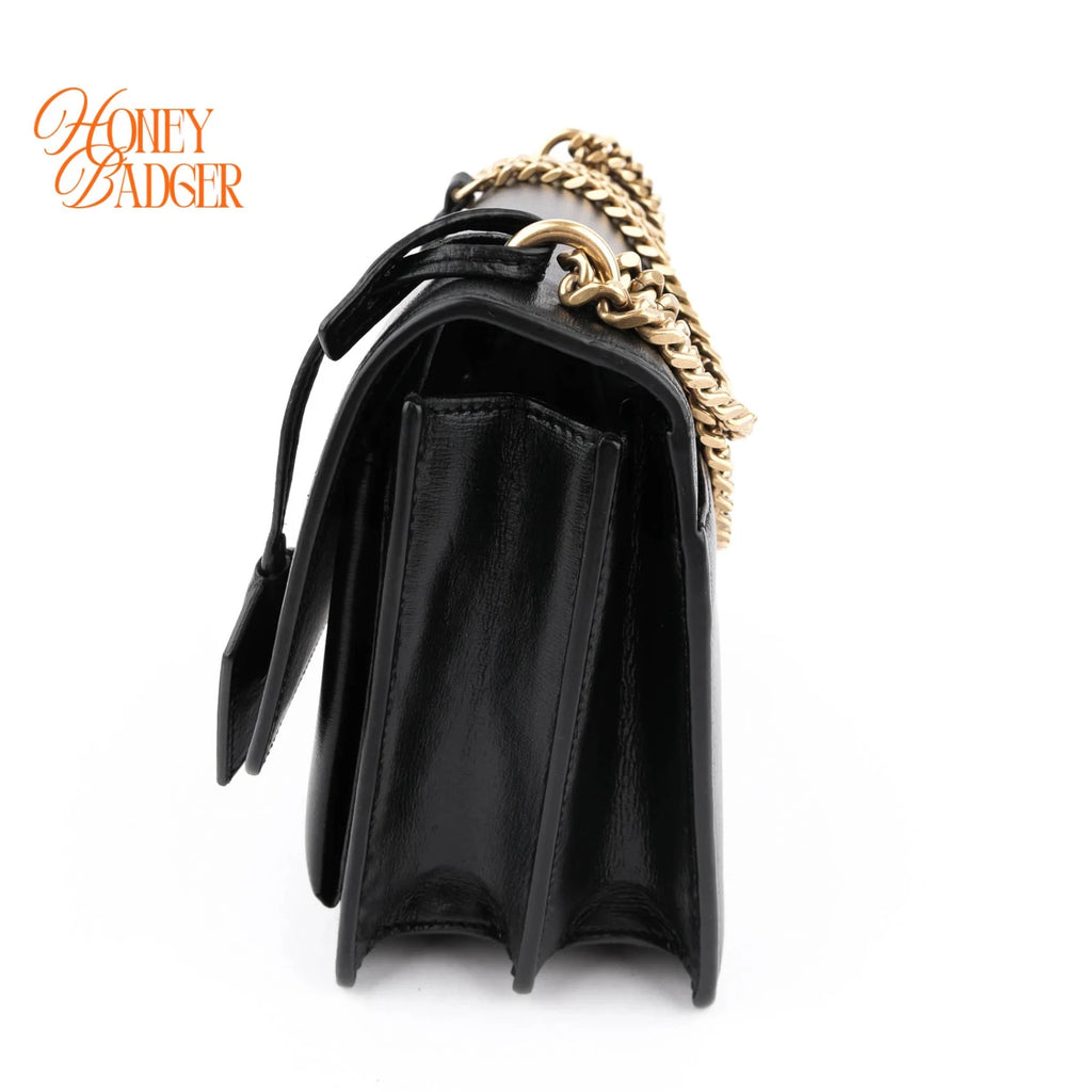 Saint Laurent Sunset Medium Leather Black Rank A