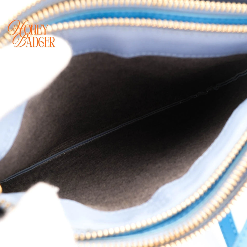 Celine Trio Small Lambskin Shoulder Bag Blue Rank AB