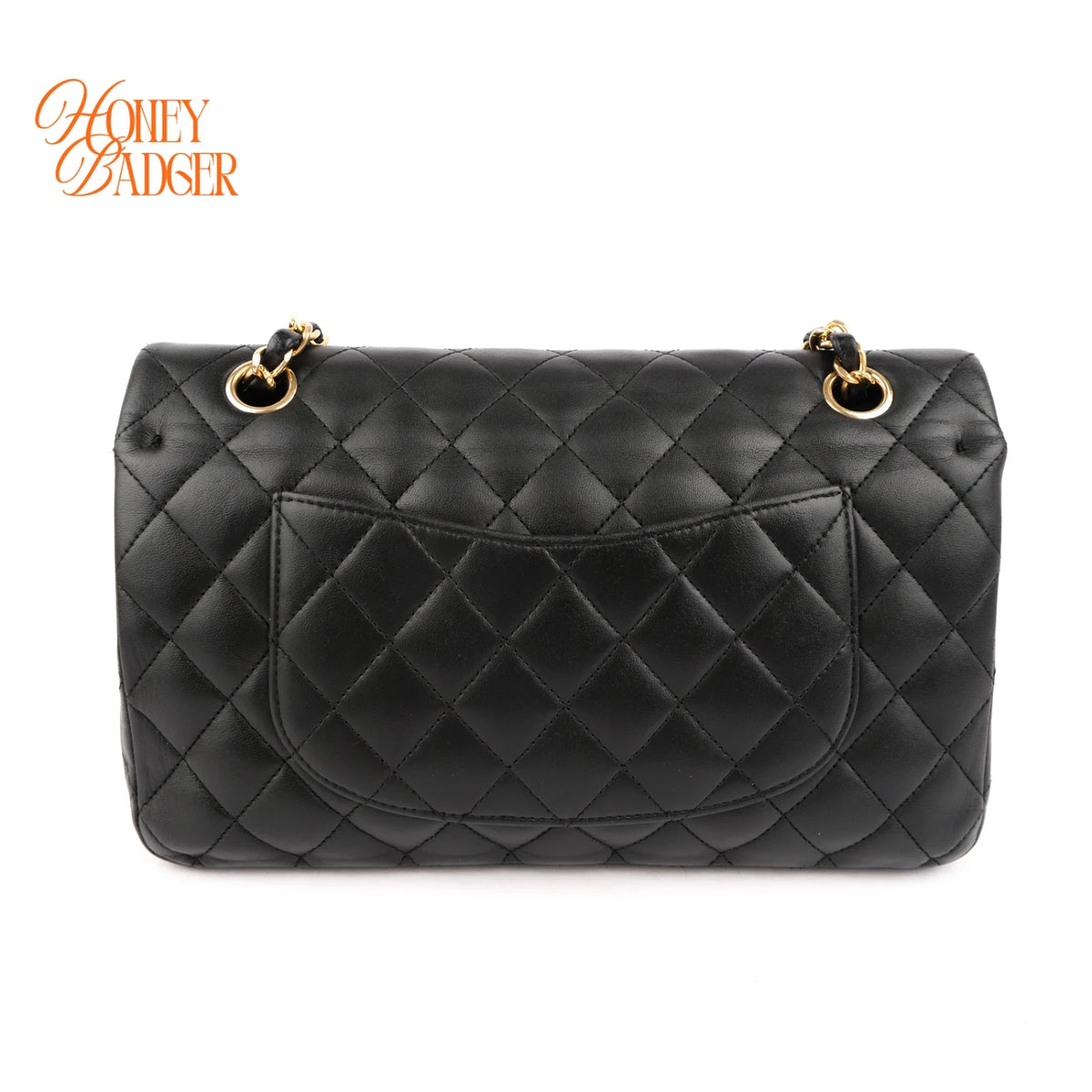 Chanel Matelassé 25 Double Flap Black Lambskin Chain Shoulder Bag Rank B