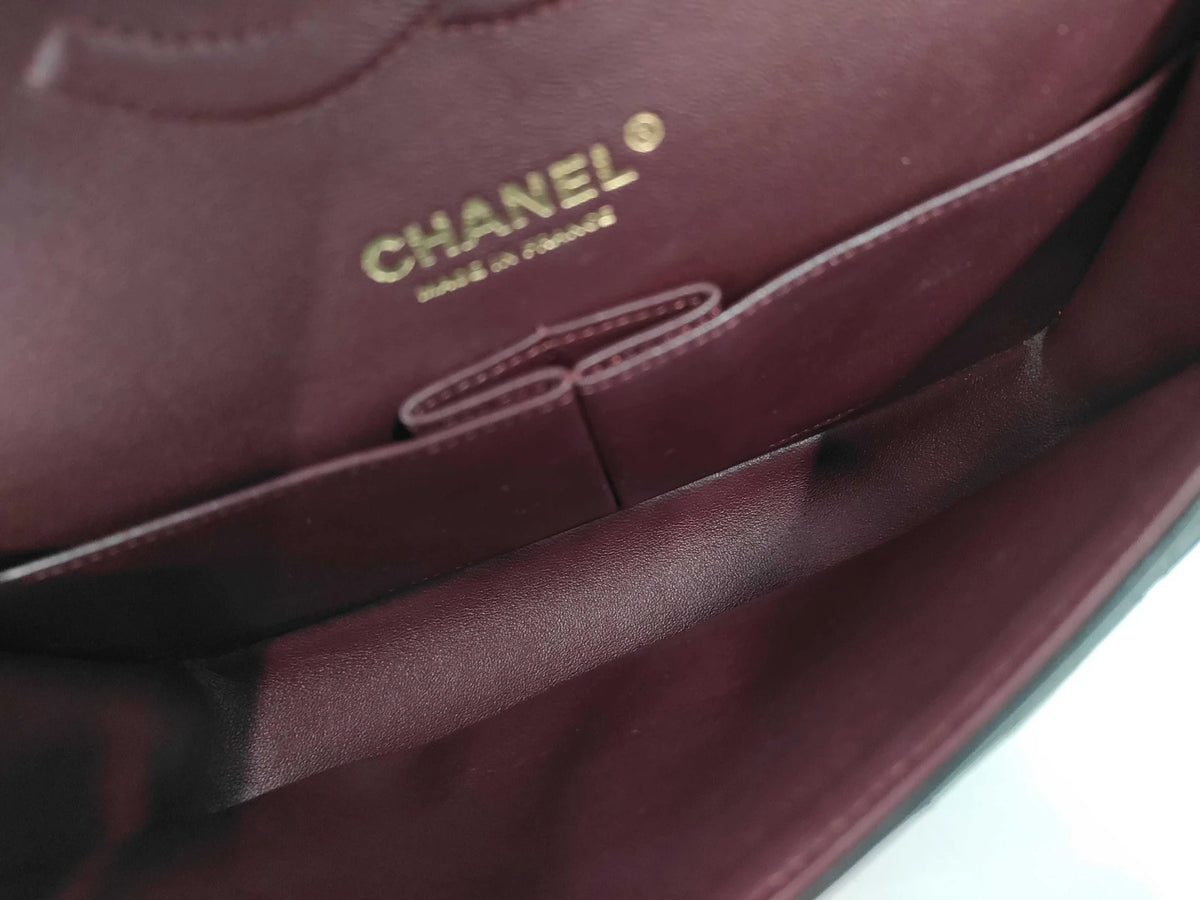 Chanel Matelasse 25 Double Flap Double Chain Leather Black Rank AB