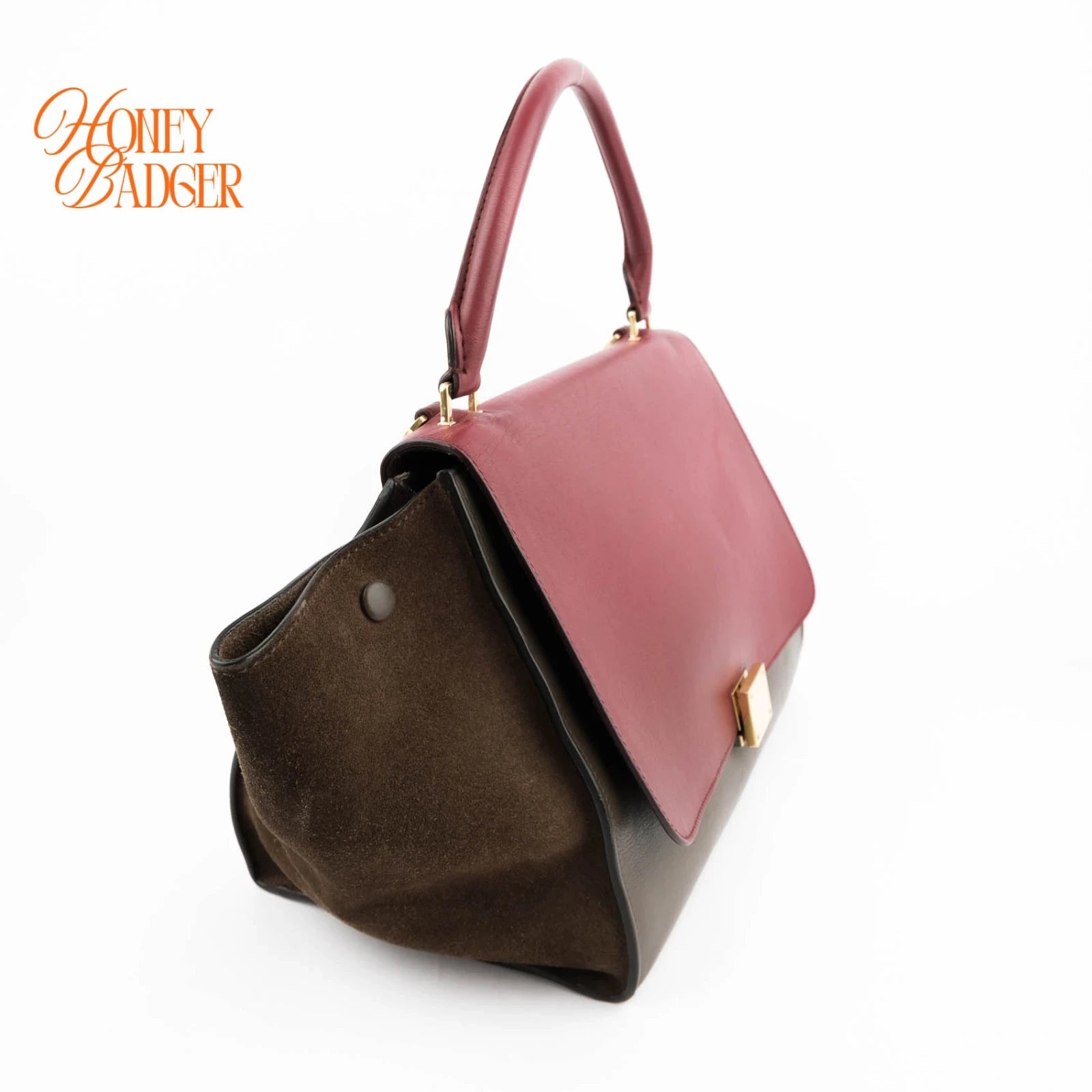 Celine Trapeze Leather and Suede Multicolor Rank A