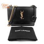 Saint Laurent Sunset Medium Leather Black Rank A