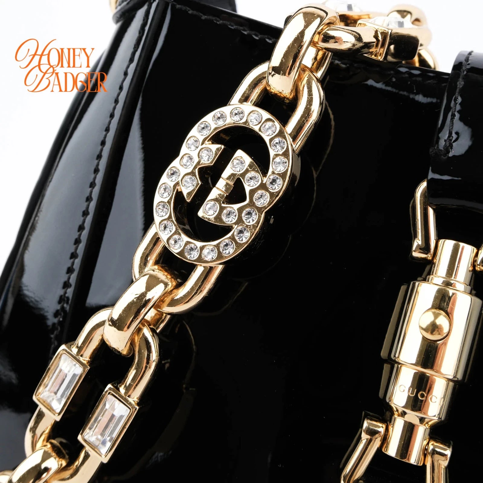 Gucci Jackie 1961 Mini Patent Leather Black Gold Hardware Rank S