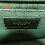 Saint Laurent Sunset Medium Calfskin Leather Dark Green Gold Hardware Rank A