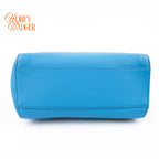 Fendi Peekaboo Mini Calfskin Leather Blue Gold Hardware Rank AB