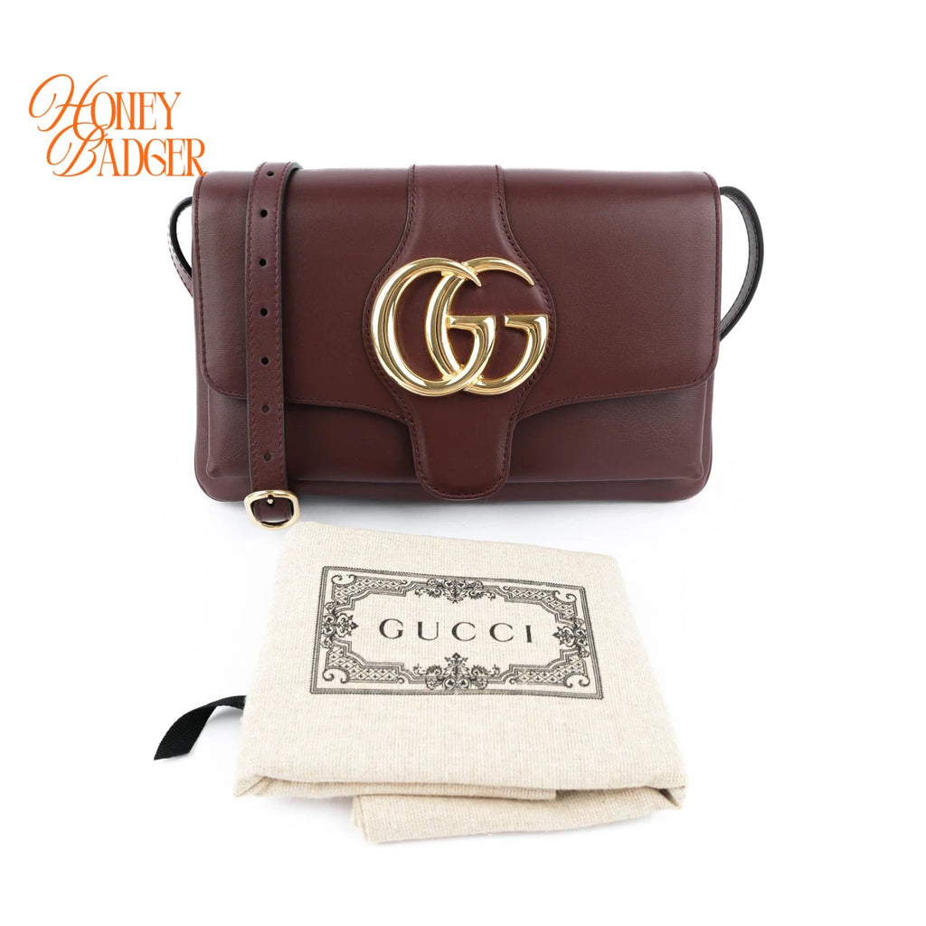 Gucci Arli Shoulder Bag Bordeaux Leather Gold Hardware Crossbody 550129