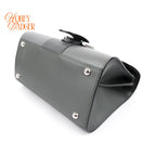 Delvaux Brillant Mini Box Calf Bicolor Grey Palladium Hardware Rank A