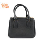 Prada Galleria Mini Saffiano Leather 2WAY Bag Black Nero
