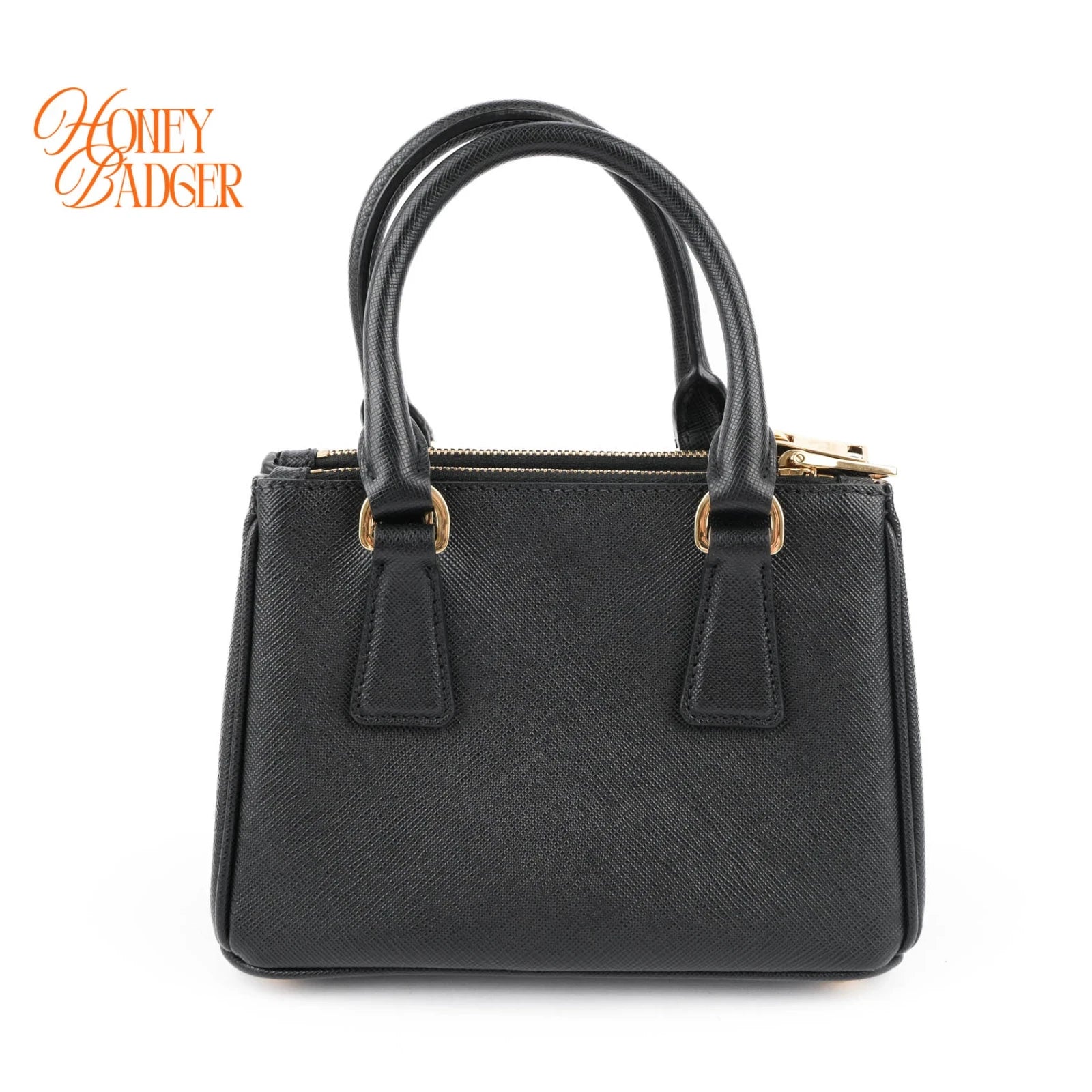 Prada Galleria Mini Saffiano Leather 2WAY Bag Black Nero