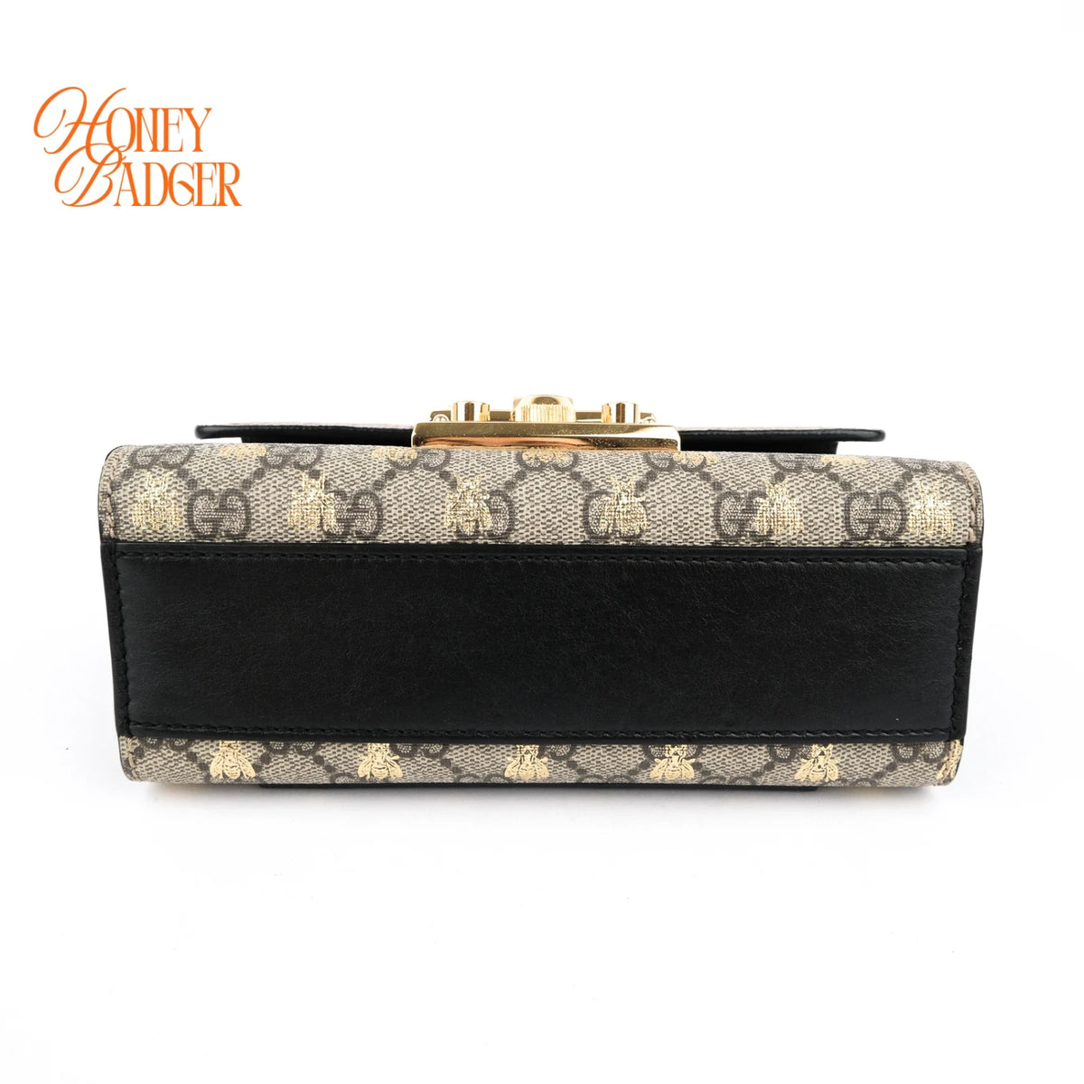 Gucci Padlock Small GG Supreme Bee Print Chain Shoulder Bag Rank A