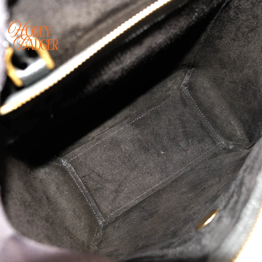 Celine Nano Belt Bag Grained Calfskin Black Gold Hardware Rank A