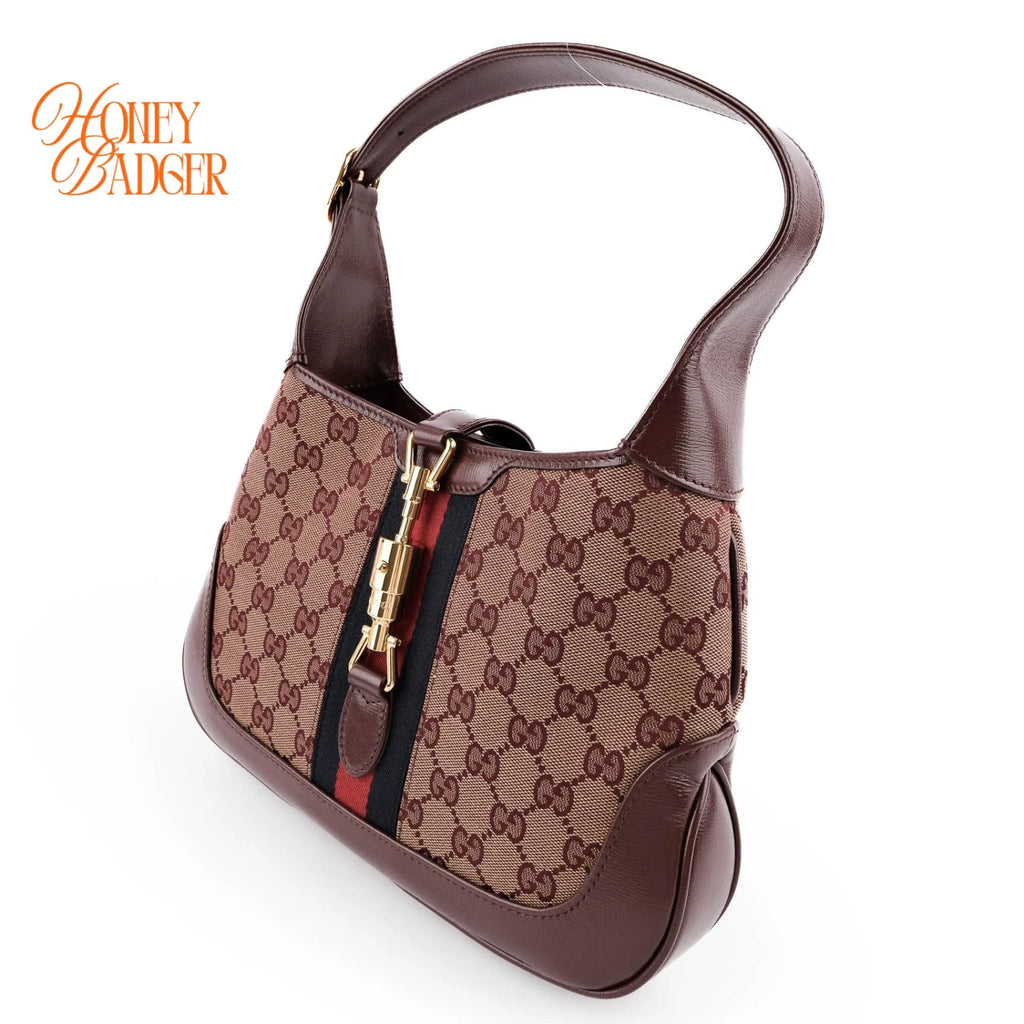 Gucci Jackie 1961 GG Canvas and Leather Burgundy Rank S