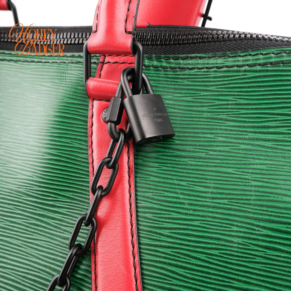 Louis Vuitton Keepall Bandoulière Wavy 50 Epi Leather Colorblock Multicolor Black Hardware Rank A