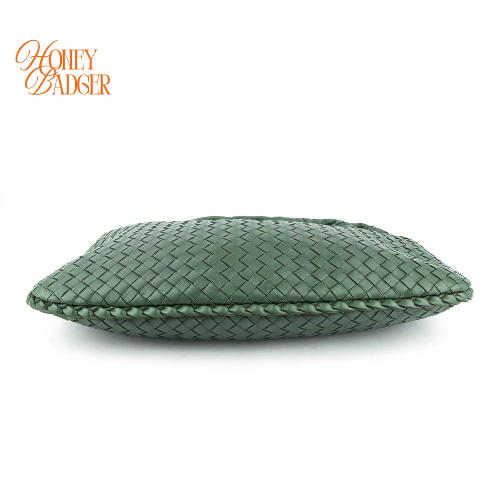 Bottega Veneta Veneta Hobo Intrecciato Leather Green Rank A