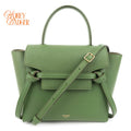 Celine Nano Belt Bag Grained Calfskin Green Gold Hardware Rank A