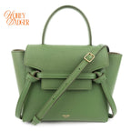 Celine Nano Belt Bag Grained Calfskin Green Gold Hardware Rank A