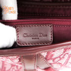 Dior Saddle Bag Trotter Jacquard Canvas Red/Bordeaux Rank AB