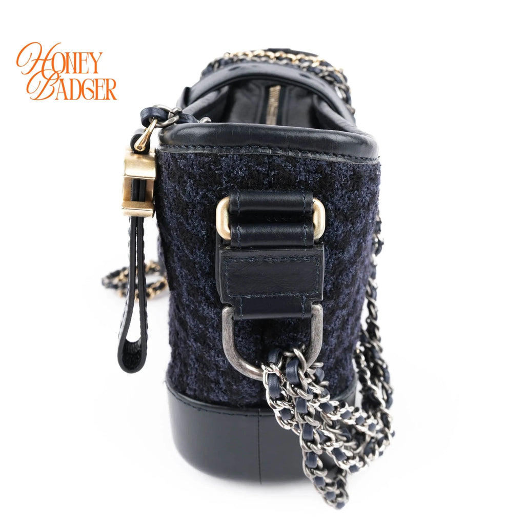 Chanel Gabrielle Hobo Small Navy Tweed Grade A