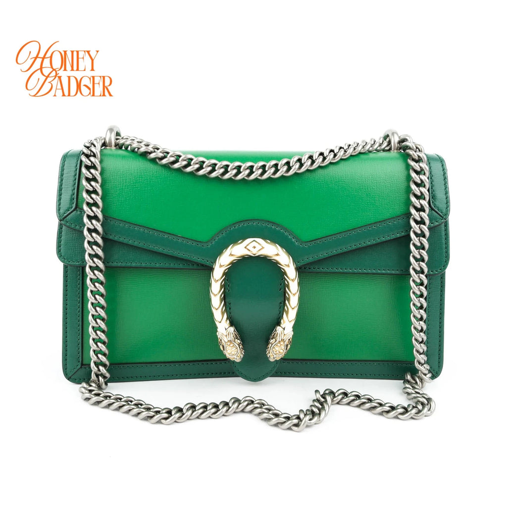 Gucci Dionysus Small Shoulder Bag Calfskin Emerald Green Two-Tone Hardware Rank A
