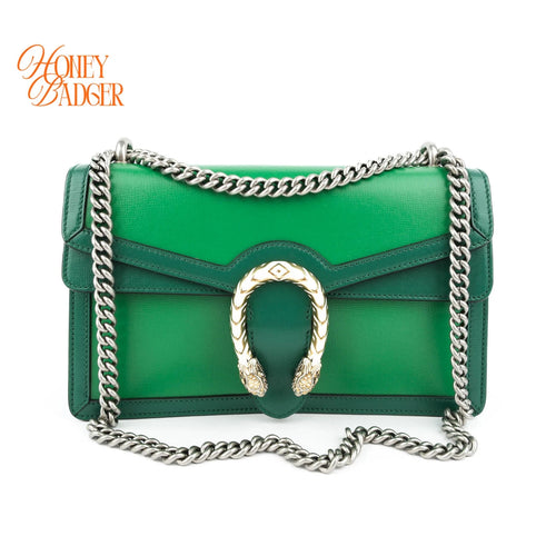 Gucci Dionysus Small Shoulder Bag Calfskin Emerald Green Two-Tone Hardware Rank A