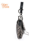 Dior Saddle Bag Medium Oblique Jacquard Black Rank A