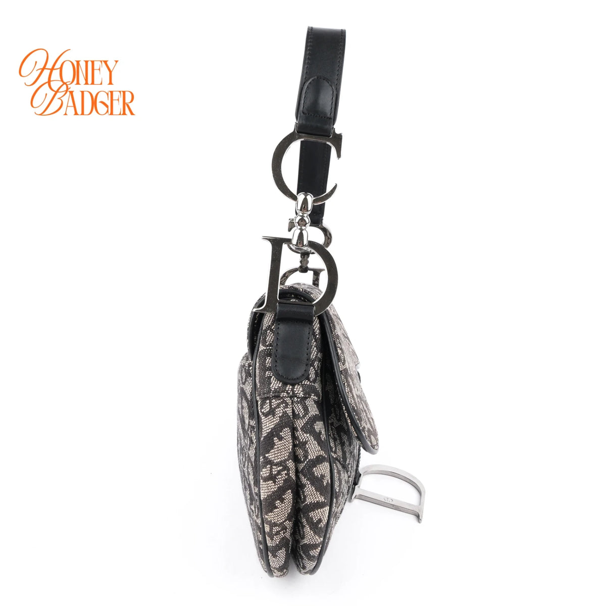 Dior Saddle Bag Medium Oblique Jacquard Black Rank A