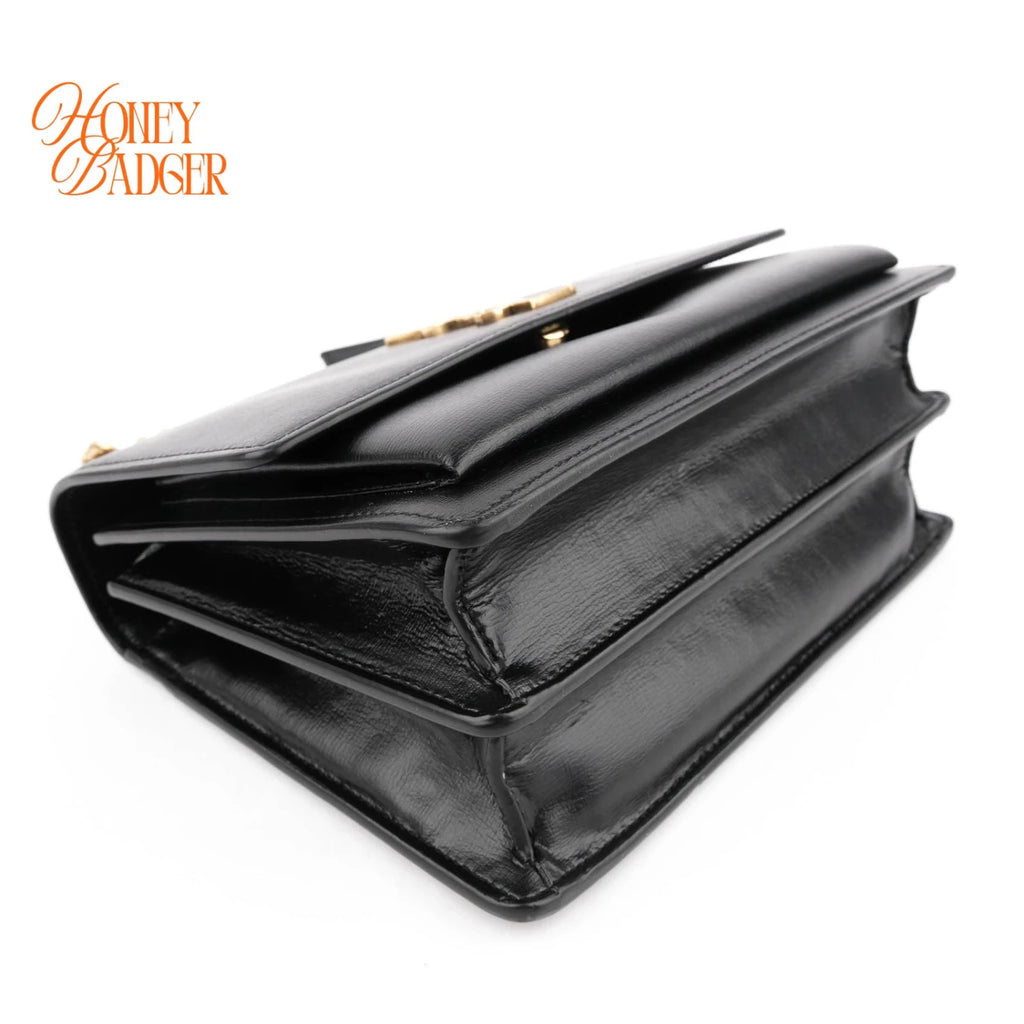 Saint Laurent Sunset Medium Leather Black Rank A