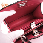 Fendi Peekaboo ISeeU Petite Smooth Leather Pink Silver Hardware Rank AB