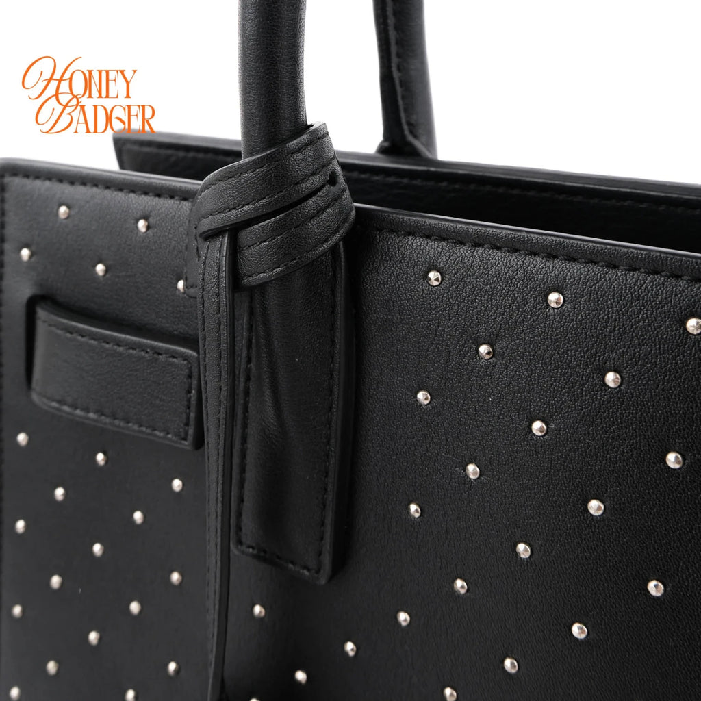Saint Laurent Sac de Jour Nano Studs Black 2Way Handbag T3474 Rank A
