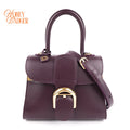 Delvaux Brillant Mini Purple Box Calf Leather 2-Way Bag Rank A