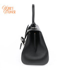 Delvaux Brillant Mini Grained Leather Black Silver Hardware Rank A