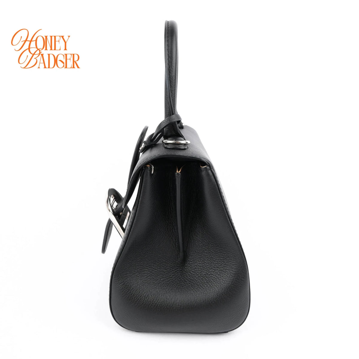 Delvaux Brillant Mini Grained Leather Black Silver Hardware Rank A