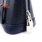 Louis Vuitton Alma BB Epi Leather Indigo Blue Silver Hardware Rank A