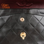 Chanel Classic Double Flap Medium 25 Quilted Lambskin Black Gold Hardware Rank AB