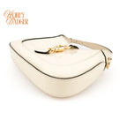 Gucci Jackie 1961 Small Patent Leather White Black Gold Hardware Rank A