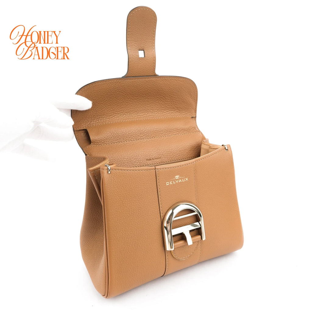 Delvaux Brillant Mini Rodéo Calf Tan Brown Palladium Hardware Rank AB