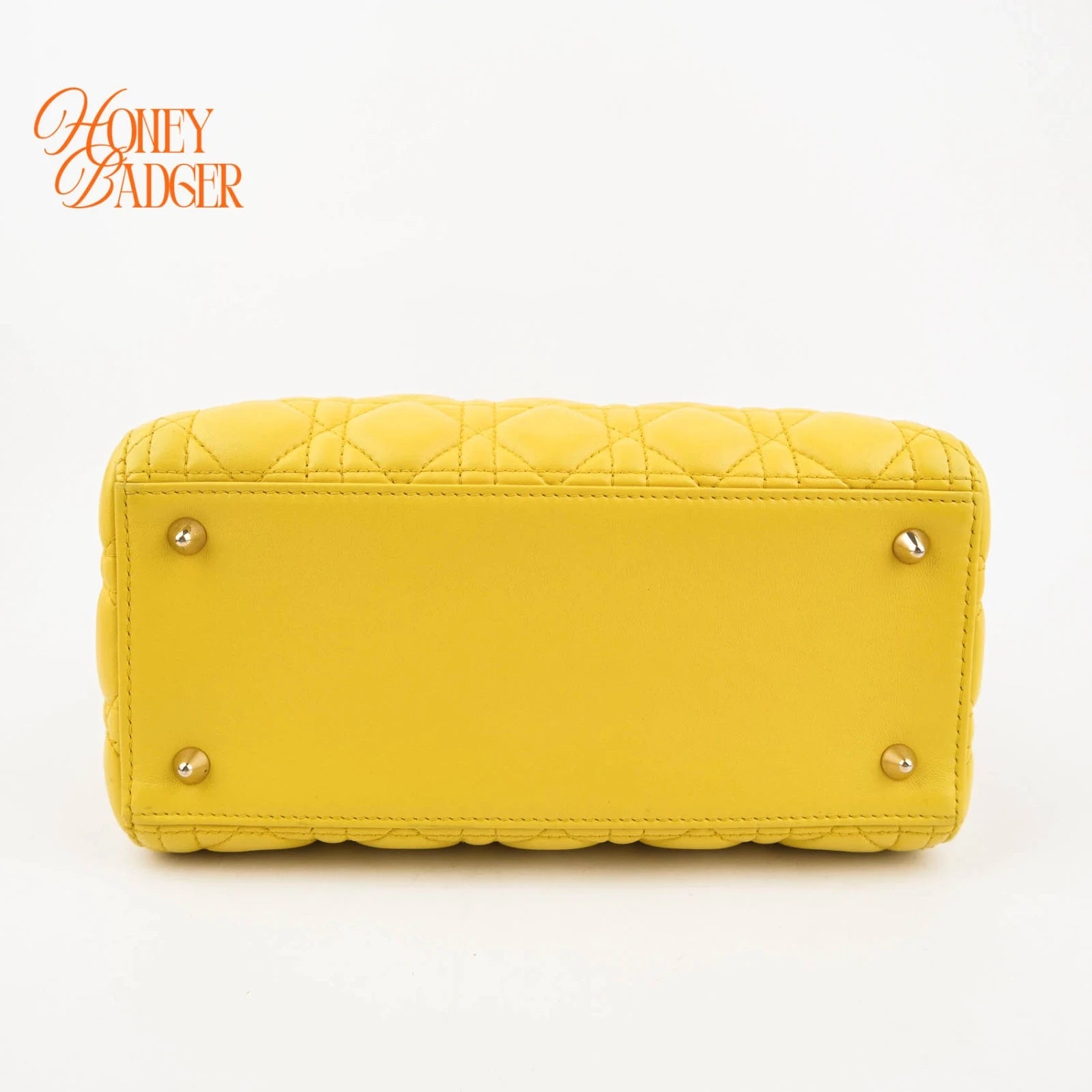Dior Lady Dior Medium Lambskin Yellow Rank A