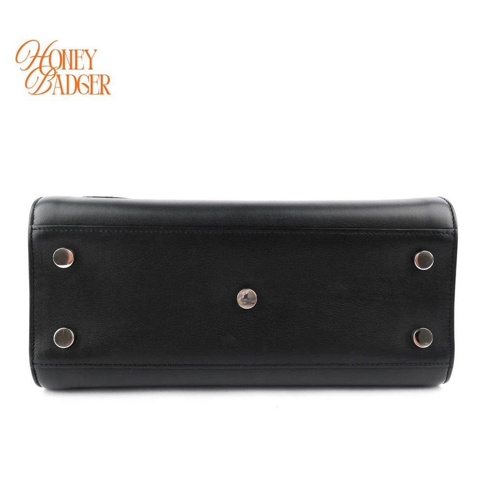 Saint Laurent Baby Sac de Jour Patch Embellished Calf Leather Black Rank A