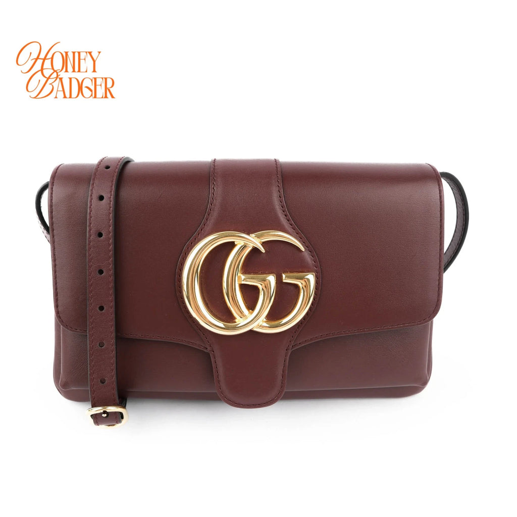 Gucci Arli Shoulder Bag Bordeaux Leather Gold Hardware Crossbody 550129