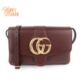 Gucci Arli Shoulder Bag Bordeaux Leather Gold Hardware Crossbody 550129