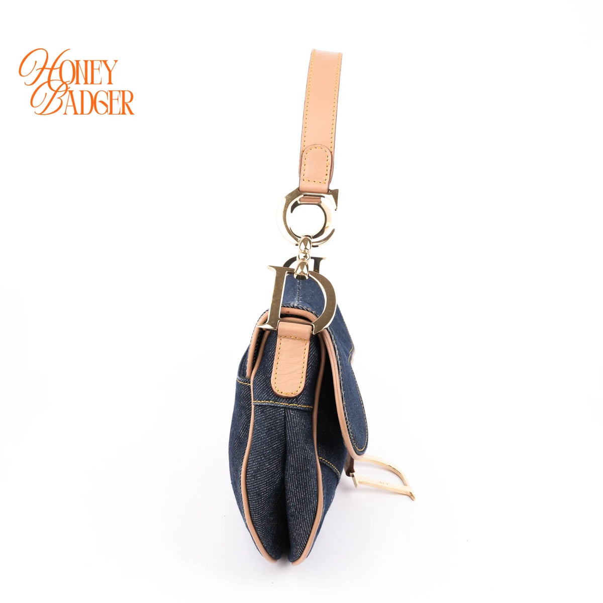 Dior Vintage Saddle Bag Denim/Blue Rank AB