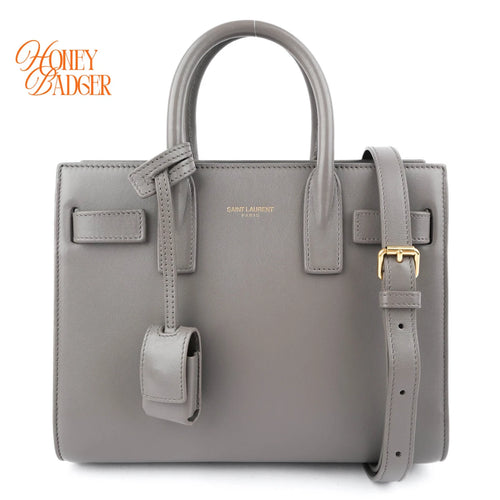 Saint Laurent Sac de Jour Nano Smooth Calfskin Urban Grey Bronze Hardware Rank A