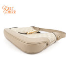 Gucci Jackie 1961 Small GG Supreme Beige Leather Gold Hardware Rank S