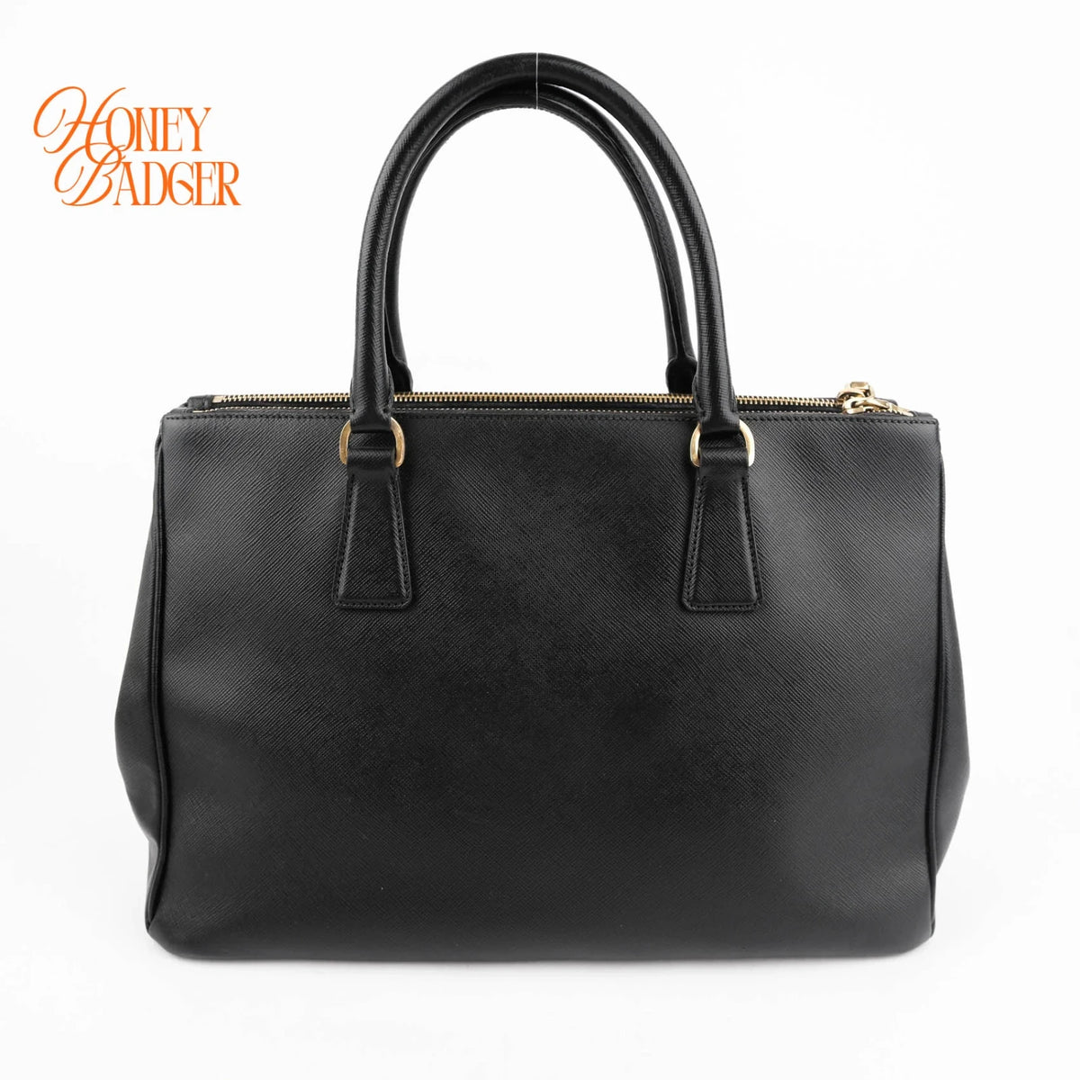 Prada Galleria Large Saffiano Leather Black Gold Hardware Rank A